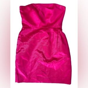 Shoshanna Hot Pink Strapless Silk Dress. Size 4